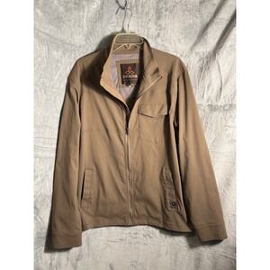 Prana Mens X-Large Jacket Tan Full Zip Lightweight Casual Outerwear